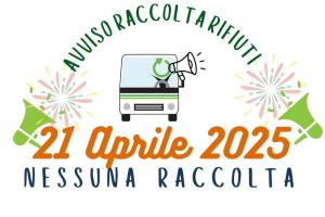LUNEDÌ 21 APRILE: NESSUNA RACCOLTA